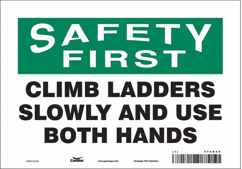 Safety Sign 7 in x 10 in Vinyl MPN:479H49