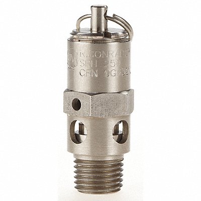 Safety Valve Hard Seat 1/4 In 75 PSI SS MPN:SRH250-SS-075