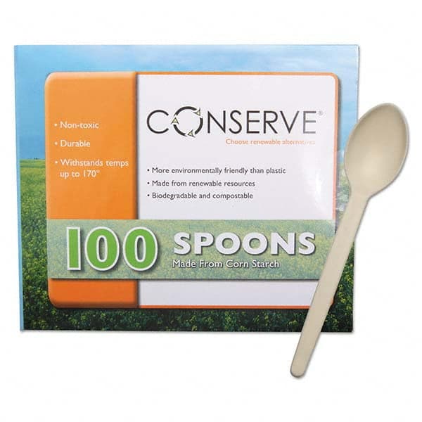 Corn Starch Cutlery, Spoon, White, 100/Pack MPN:BAU10232