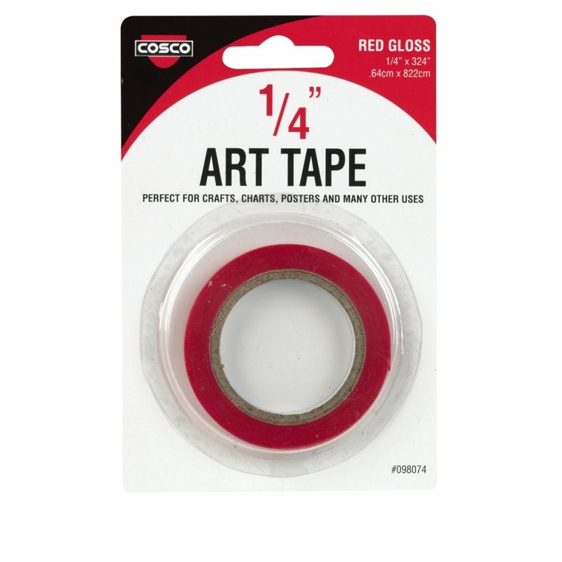 COSCO Art Tape, 1/4inW, Gloss Red (Min Order Qty 93) MPN:98074