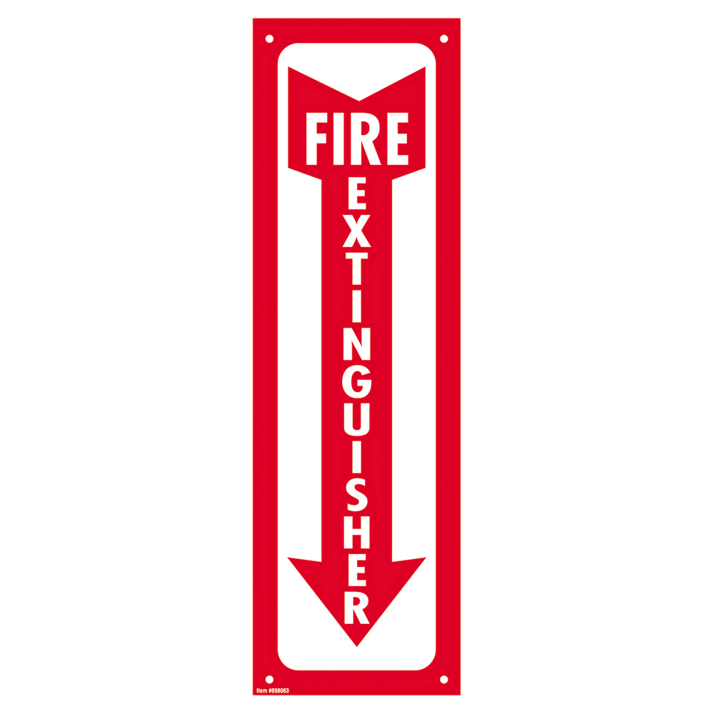 Cosco Glow-In-The-Dark Fire Extinguisher Sign, 4in x 13in, Red/White (Min Order Qty 10) MPN:98063