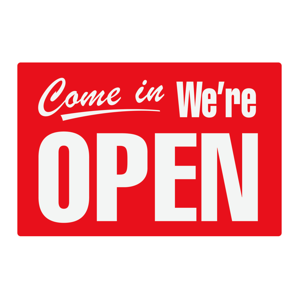 Cosco Open/Closed 2-Sided Sign, 8in x 12in, Red (Min Order Qty 14) MPN:098012