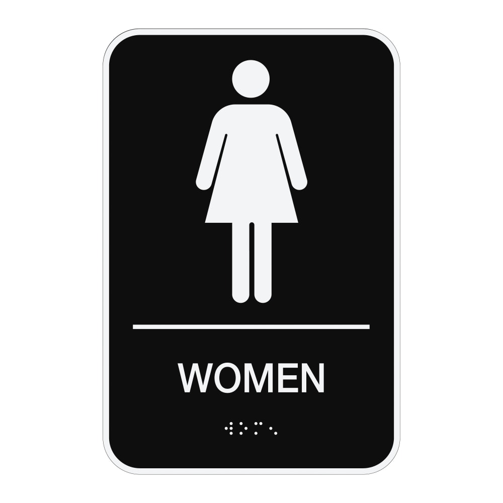 Cosco ADA Men/Women Combo Pack Restroom Signs, 6in x 9in, Pack Of 2 (Min Order Qty 6) MPN:098095