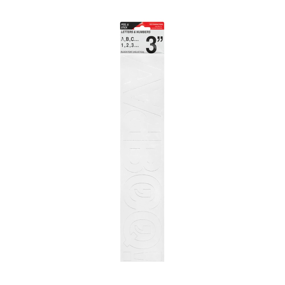 Creative Start Self-Adhesive Letters, Numbers and Symbols, 3in, Helvetica, White, Pack of 103 (Min Order Qty 10) MPN:098143