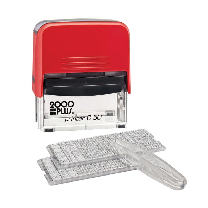 2000 Plus Heavy-Duty Create-Your-Own Stamp Kit, 2 3/4in x 1 1/4in, Black/Red (Min Order Qty 5) MPN:035665