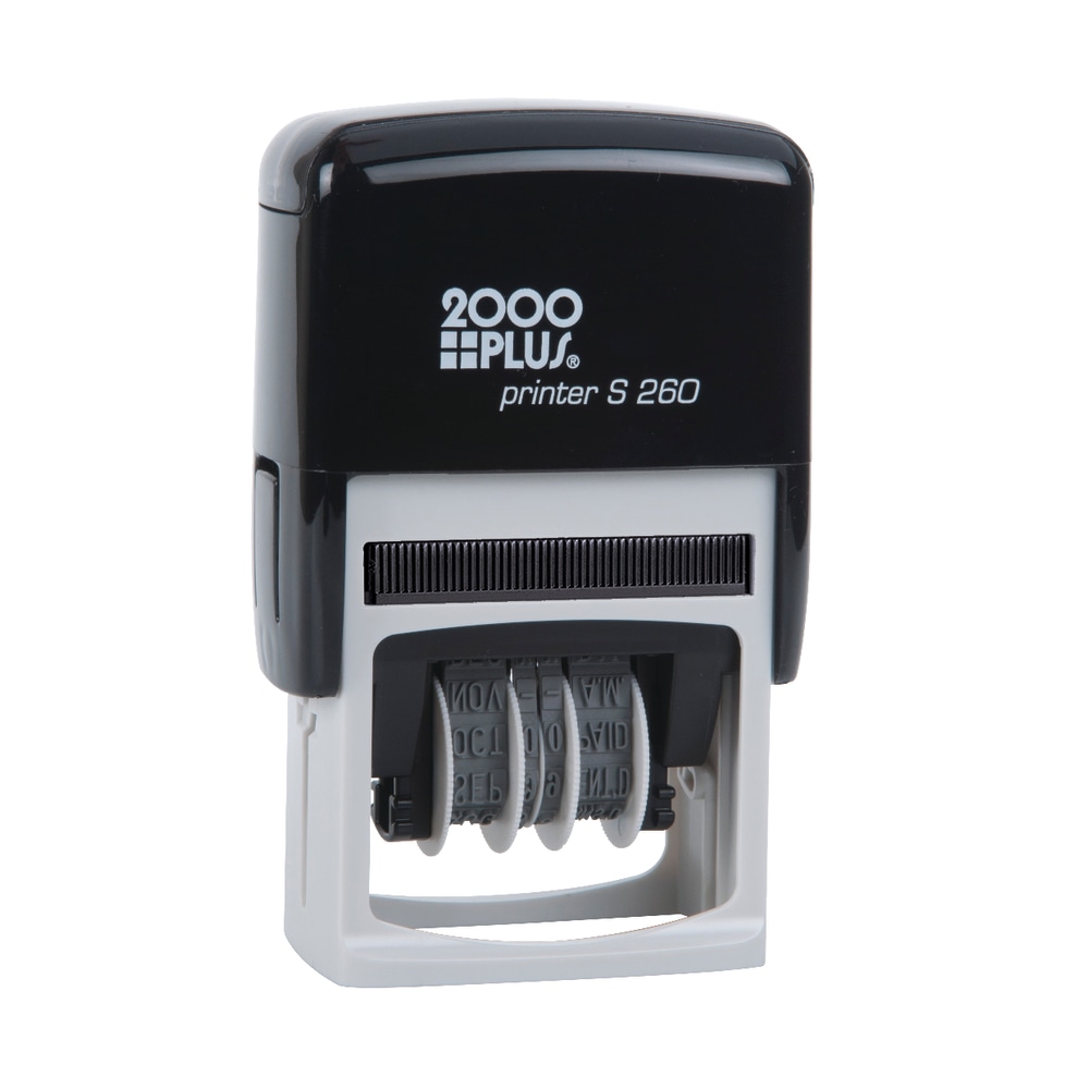 2000 PLUS Date 4 Message Dater Stamp Self-Inking Date 4-in-1 Message Dater Stamp, Received, Entered, Paid, Faxed, 15/16in x 1-3/4in, Blue and Red Ink (Min Order Qty 6) MPN:065005