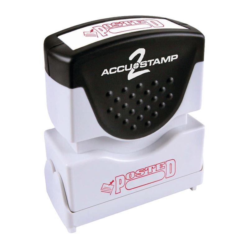 AccuStamp2 Posted Stamp, Shutter Pre-Inked One-Color POSTED Stamp, 1/2in x 1 5/8in Impression, Red Ink (Min Order Qty 8) MPN:COS035521