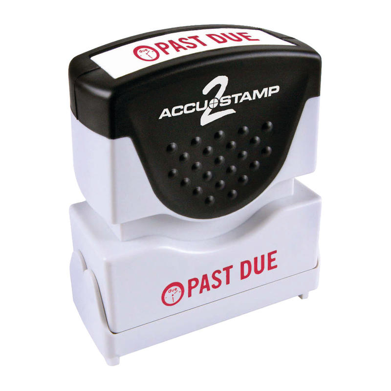 AccuStamp2 Past Due Stamp, Shutter Pre-Inked One-Color PAST DUE Stamp,   1/2in x 1 5/8in Impression, Red Ink (Min Order Qty 10) MPN:COS035543