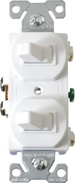 1 Pole, 120/277 VAC, 15 Amp, Flush Mounted, Duplex Switch MPN:271W-BOX