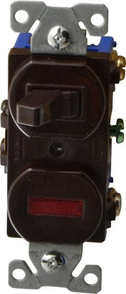 1 Pole, 120 VAC, 15 Amp, Flush Mounted, Combination Switch with Pilot Light MPN:277B-BOX