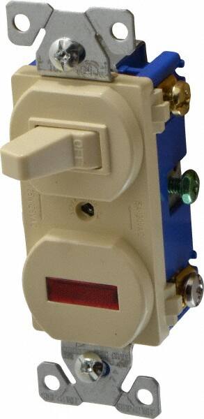 2 Pole, 120 VAC, 15 Amp, Flush Mounted, Combination Switch with Pilot Light MPN:277V-BOX