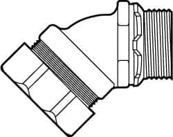 Conduit Connector: For Liquid-Tight, Malleable Iron, 1