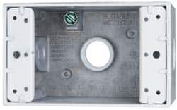 Electrical Outlet Box: Aluminum, Rectangle, 4-9/16