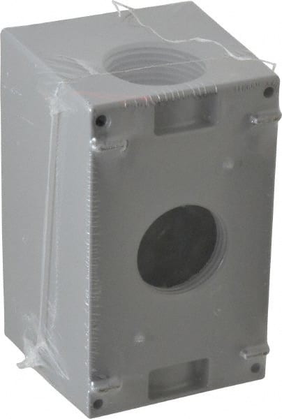 Electrical Outlet Box: Aluminum, Rectangle, 4-1/4