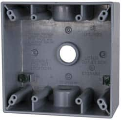 Electrical Outlet Box: Aluminum, Rectangle, 4-9/16