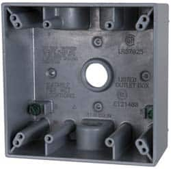 Electrical Outlet Box: Aluminum, Rectangle, 4-9/16