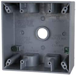 Electrical Outlet Box: Aluminum, Rectangle, 4-9/16