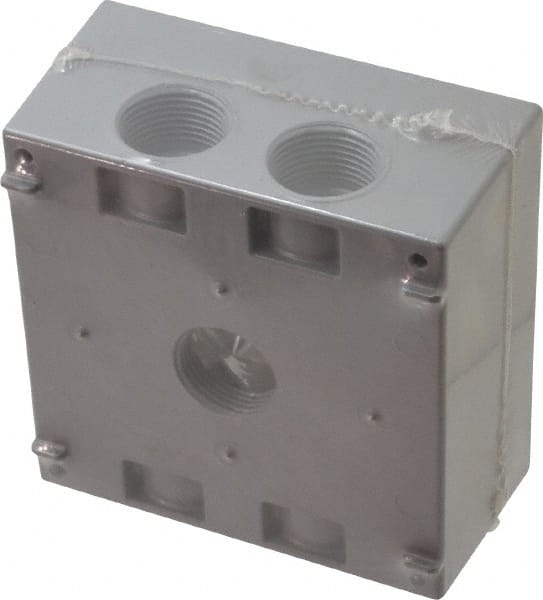 Electrical Outlet Box: Aluminum, Rectangle, 4-9/16