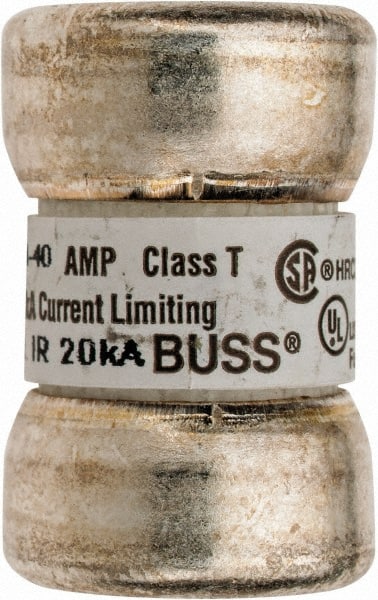 Cartridge Fast-Acting Fuse: T, 40 A, 14.3 mm Dia MPN:JJN-40