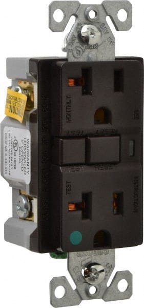 1 Phase, 5-20R NEMA, 125 VAC, 20 Amp, Self Grounding, GFCI Receptacle MPN:VGFH20B