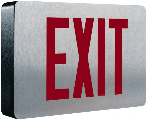 2 Face, 0.98, 1.04 Watt, Black, Aluminum, LED, Illuminated Exit Sign MPN:CX72