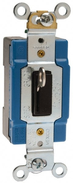 1 Pole, 120 to 277 VAC, 15 Amp, Industrial Grade Toggle Wall Switch MPN:1201L