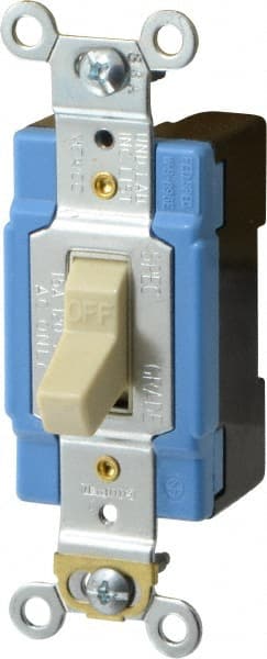 1 Pole, 120 to 277 VAC, 15 Amp, Industrial Grade Toggle Wall Switch MPN:1201V