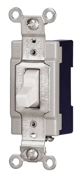 3 Pole, 120 to 277 VAC, 15 Amp, Industrial Grade Toggle Three Way Switch MPN:1203B