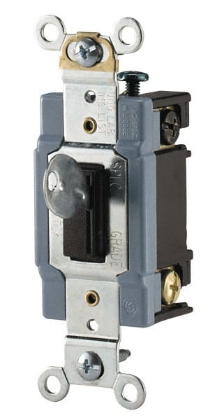 3 Pole, 120 to 277 VAC, 15 Amp, Industrial Grade Toggle Three Way Switch MPN:1203L