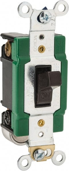 2 Pole, 120 to 277 VAC, 30 Amp, Industrial Grade Toggle Wall Switch MPN:3032B