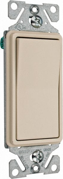 1 Pole, 120 to 277 VAC, 15 Amp, Commercial Grade Rocker Wall Switch MPN:7501LA