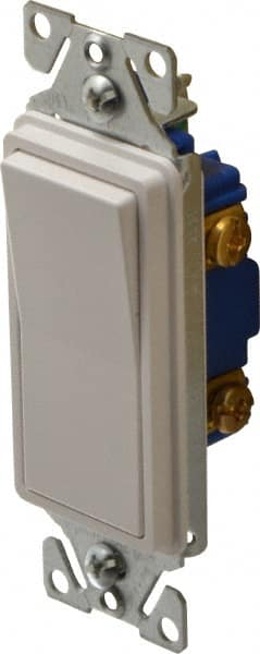 1 Pole, 120 to 277 VAC, 15 Amp, Commercial Grade Rocker Wall Switch MPN:7501W