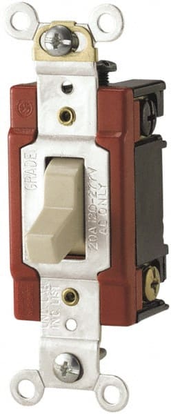 1 Pole, 120 to 277 VAC, 20 Amp, Specification Grade Toggle Wall Switch MPN:AH1221LTV