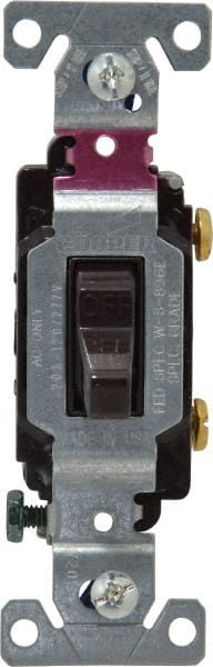 1 Pole, 120 to 277 VAC, 20 Amp, Commercial Grade Toggle Wall Switch MPN:CS120B