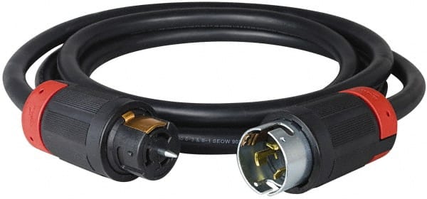 50', 6/4 Gauge/Conductors, Black Industrial Extension Cord MPN:PC50A