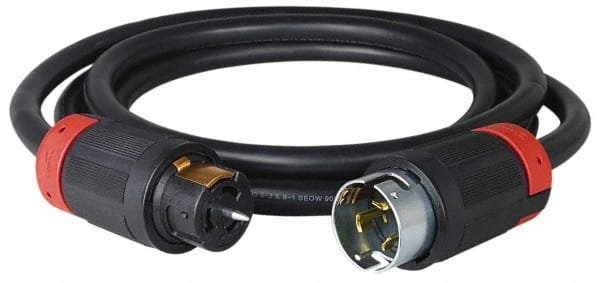 100', 6/4 Gauge/Conductors, Black Industrial Extension Cord MPN:PC50B