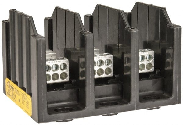 3 Poles, 175 Amp, 8-2/0 AWG (Al), 14-2/0 AWG (Cu) Primary, 4-14 AWG (Cu), 4-8 AWG (Al) Secondary, Thermoplastic Power Distribution Block MPN:16321-3