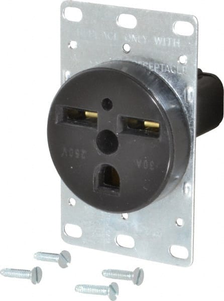 Straight Blade Single Receptacle: NEMA 6-30R, 30 Amps, Self-Grounding MPN:1234-BOX