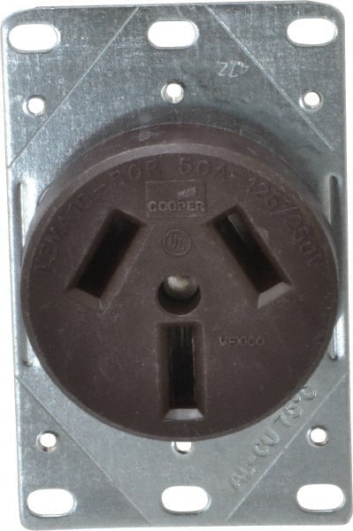 Straight Blade Single Receptacle: NEMA 10-50R, 50 Amps, Ungrounded MPN:32B-BOX