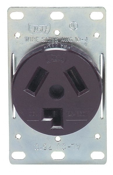 Straight Blade Single Receptacle: NEMA 10-30R, 30 Amps, Ungrounded MPN:38B-BOX