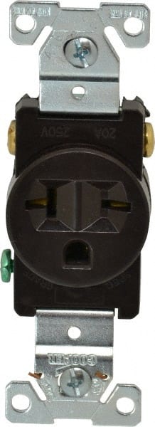 Straight Blade Single Receptacle: NEMA 6-20R, 20 Amps, Self-Grounding MPN:5461B