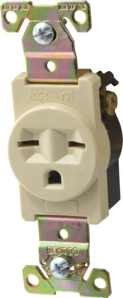 Straight Blade Single Receptacle: NEMA 6-15R, 15 Amps, Self-Grounding MPN:5661V