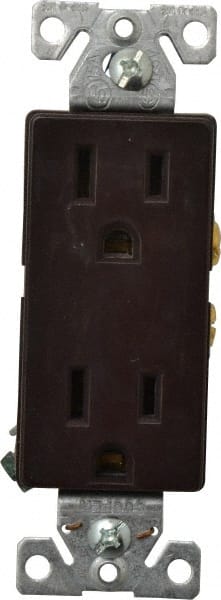 Straight Blade Duplex Receptacle: NEMA 5-15R, 15 Amps, Self-Grounding MPN:6252B