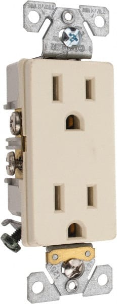 Straight Blade Duplex Receptacle: NEMA 5-15R, 15 Amps, Self-Grounding MPN:6252V