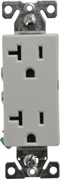 Straight Blade Duplex Receptacle: NEMA 5-20R, 20 Amps, Self-Grounding MPN:6352W