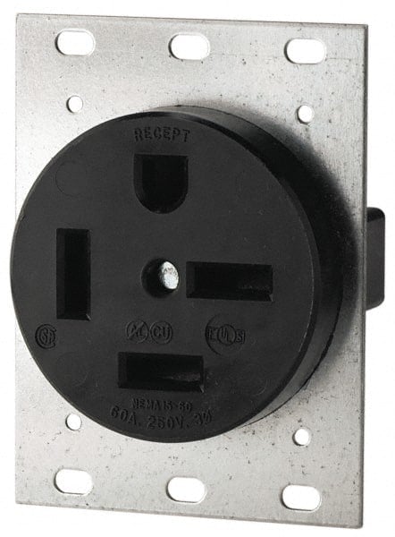 Straight Blade Single Receptacle: NEMA 15-50R, 50 Amps, Self-Grounding MPN:8450N