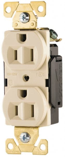 Straight Blade Duplex Receptacle: NEMA 5-15R, 15 Amps, Self-Grounding MPN:AH5262V