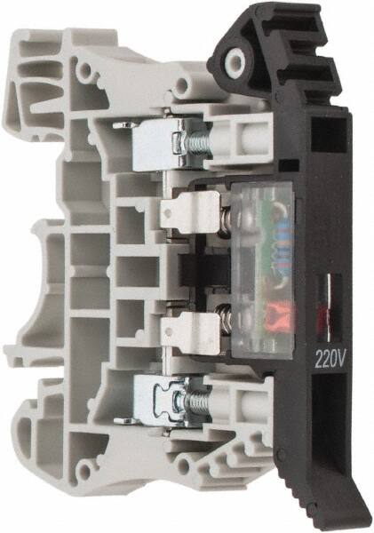 300 Volt (IEC), 300 Volt (UL), 6.3 (IEC) Amp, 6.3 (UL) Amp, DIN Rail Mount, Fused Terminal Block MPN:F520STLED220-GY