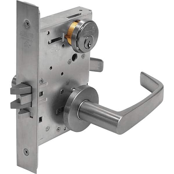 Lever Locksets, Type: Entrance, Door Thickness: 1-3/4, Key Type: Conventional, Back Set: 2-3/4, For Use With: Commercial Doors, Finish/Coating: Satin Chrome MPN:ML2051 NSA 626