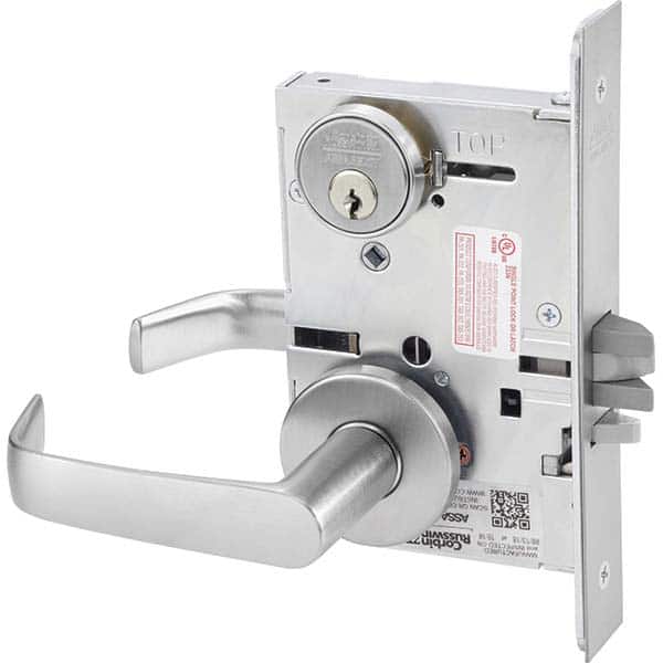 Lever Locksets, Type: Classroom, Door Thickness: 1-3/4, Key Type: Conventional, Back Set: 2-3/4, For Use With: Commercial Doors, Finish/Coating: Satin Chrome MPN:ML2055 NSA 626